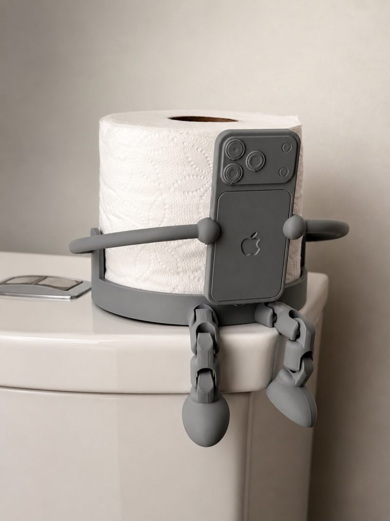 Porte-rouleau « robot » avec support téléphone — articulé