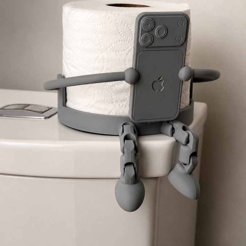 Porte-rouleau « robot » avec support téléphone — articulé