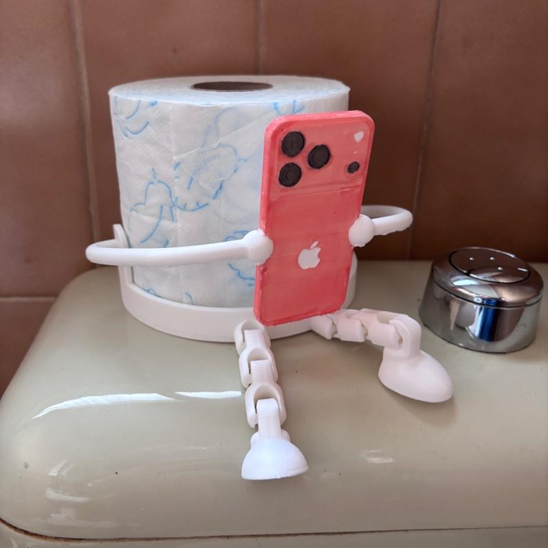 Porte-rouleau « robot » avec support téléphone — articulé