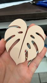 Dessous-de-verre feuille de monstera — set avec support