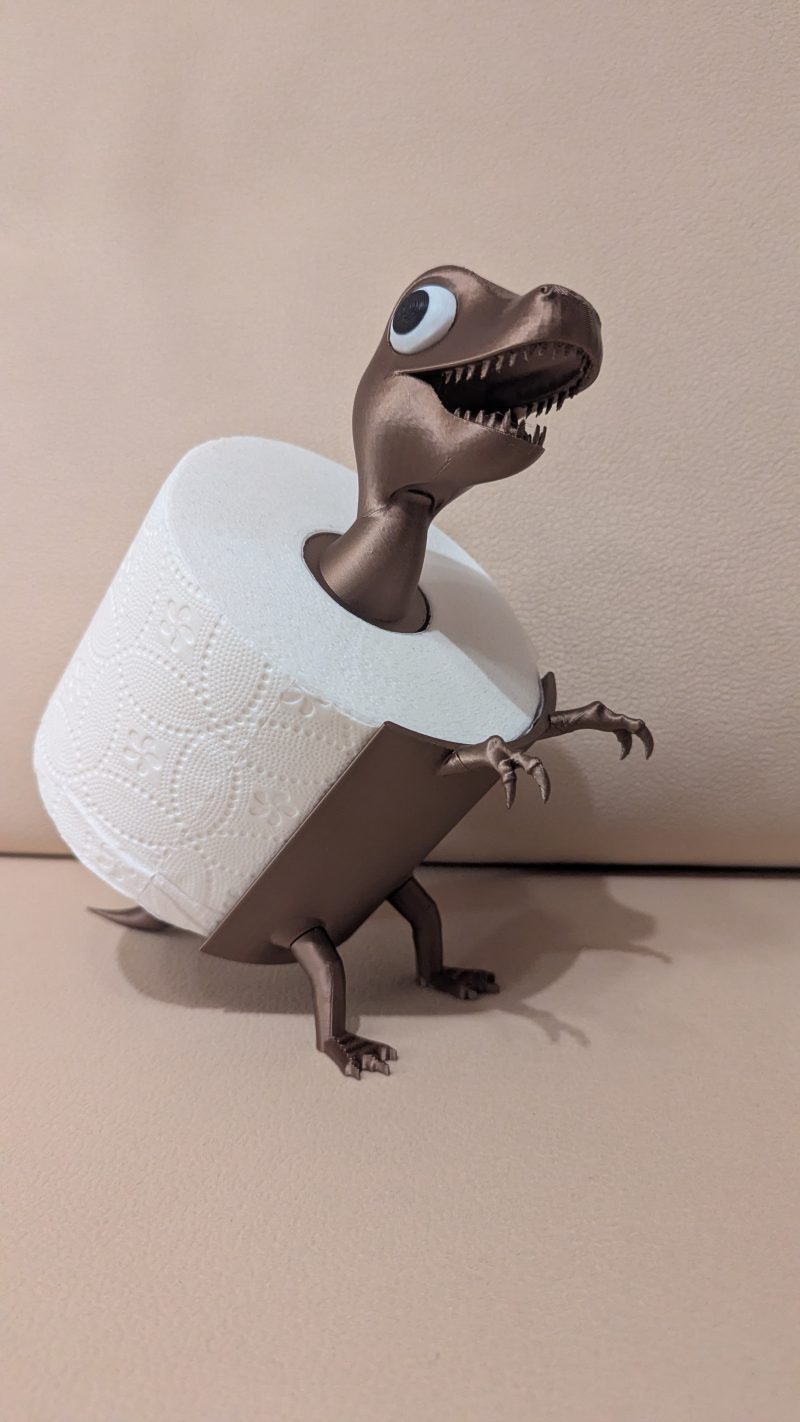 Porte-rouleau « dinosaure » — sur pied