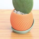 Cache-pot à facettes avec soucoupe — imprimé en 3D