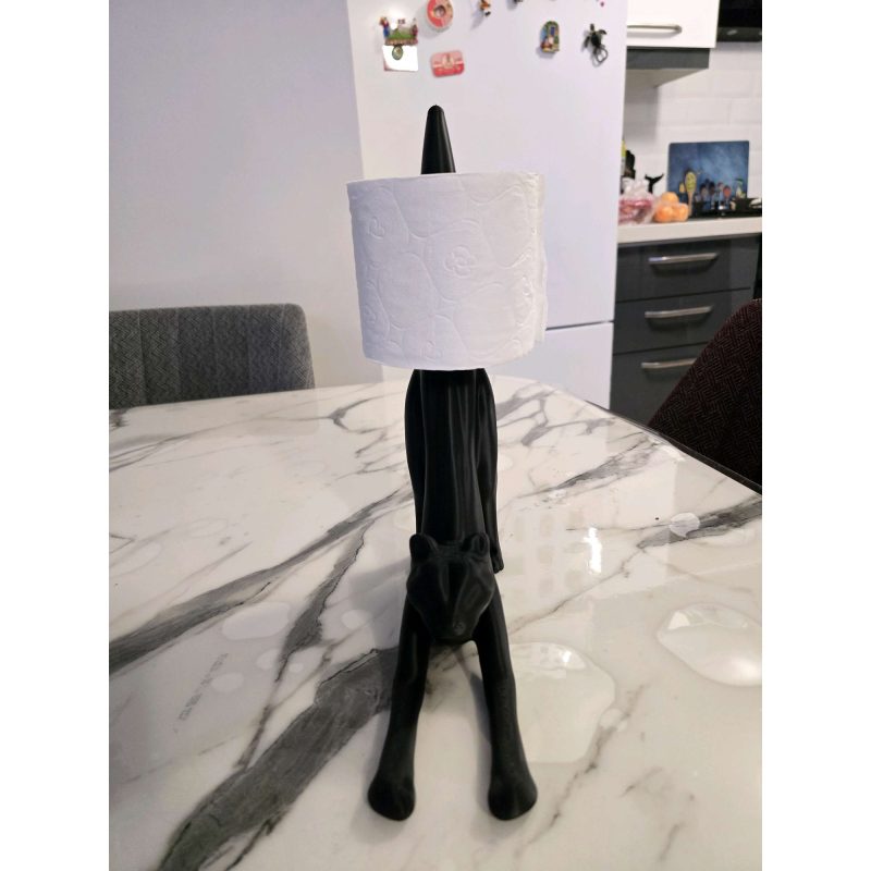 Porte-rouleaux « chat qui s'étire » — sur pied