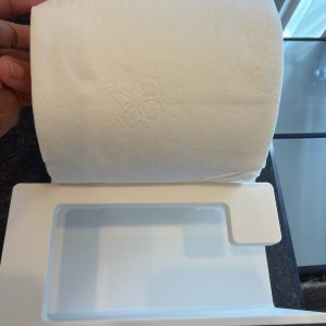 Dérouleur de papier toilette avec coffre fermé