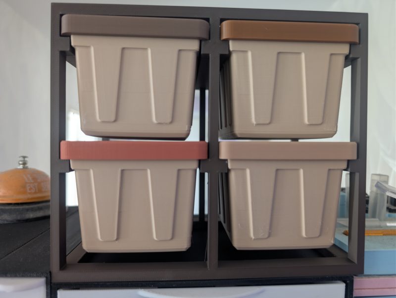 Mini bacs de rangement à poignées — lot de 4