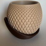 Cache-pot à facettes avec soucoupe — imprimé en 3D
