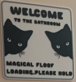 Plaque de toilettes « un chat va s'occuper de vous »