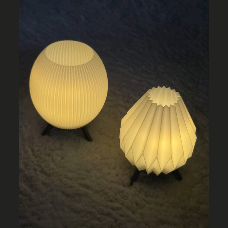 Petites lampes de table à chauffe-plat — lot de 2