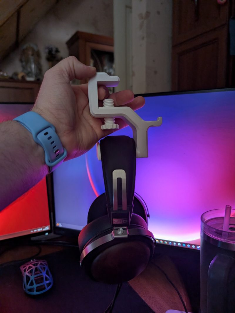 Support casque à pince pour bureau