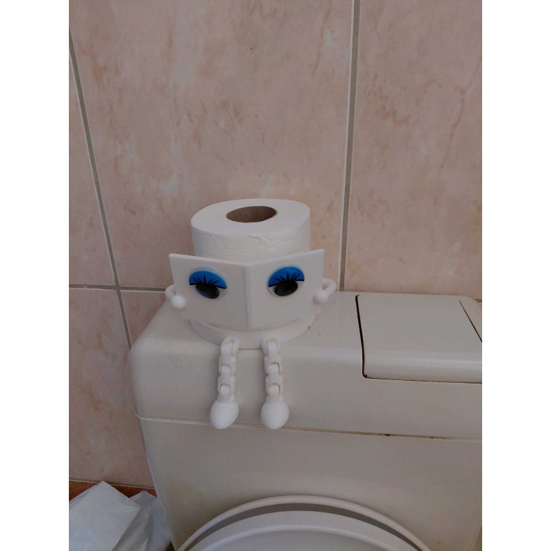 Porte-rouleau « robot » avec bac de rangement — articulé
