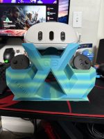 Support Meta Quest 3 facetté – station VR design imprimée en 3D