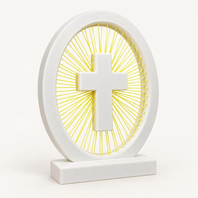 Croix murale à fils tendus, décoration moderne, imprimé en 3D par 3D'CLYPSE
