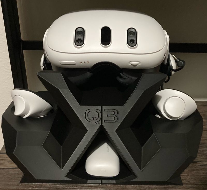 Support Meta Quest 3 facetté – station VR design imprimée en 3D