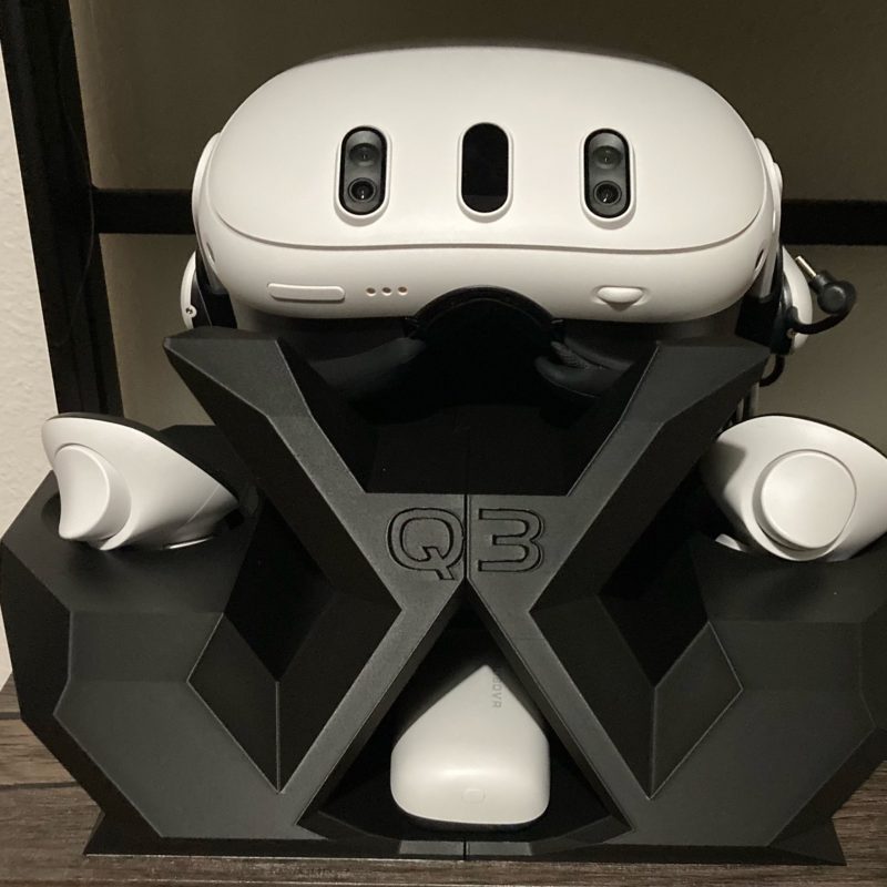 Support Meta Quest 3 facetté – station VR design imprimée en 3D