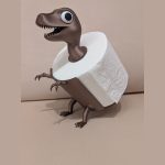 Porte-rouleau « dinosaure » — sur pied