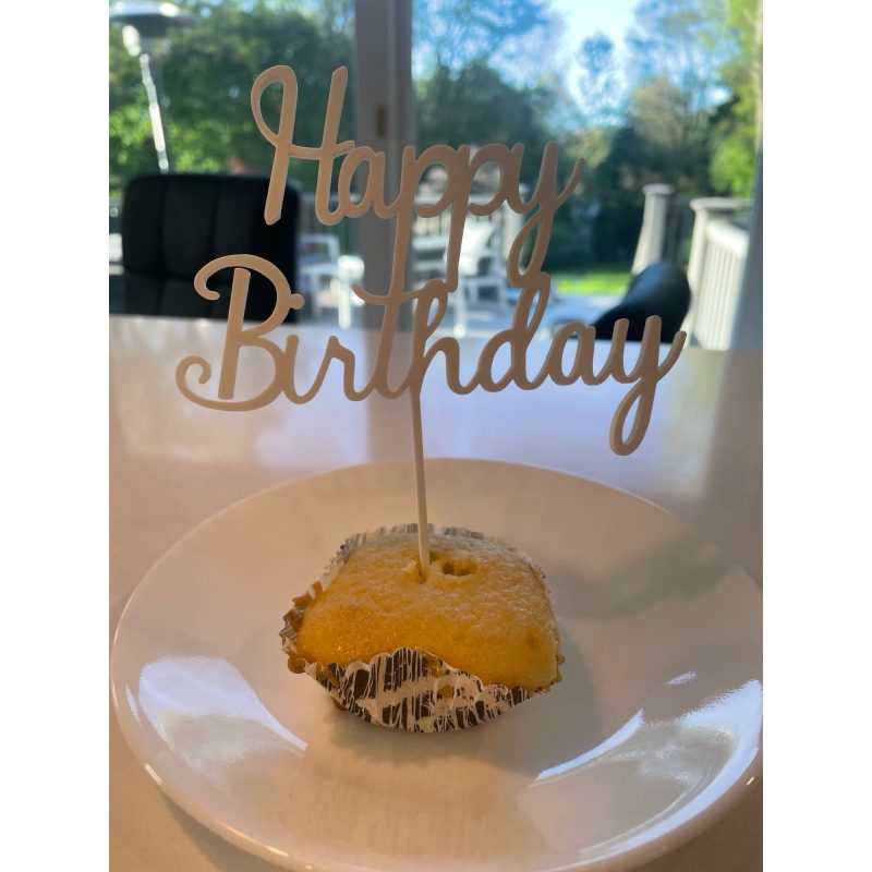 Cake topper « Joyeux anniversaire » — texte au choix