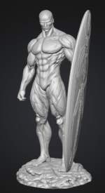 Figurine Surfeur cosmique musclé – statue 25 cm à peindre