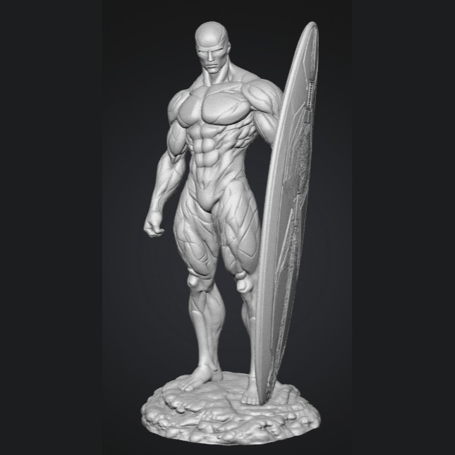 Figurine surfeur cosmique à peindre