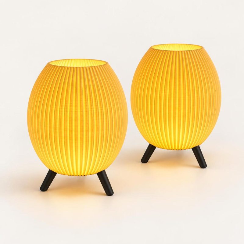 Petites lampes de table à chauffe-plat, lot de 2, imprimé en 3D par 3D'CLYPSE