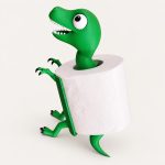 Porte-rouleau « dinosaure », sur pied, imprimé en 3D par 3D'CLYPSE