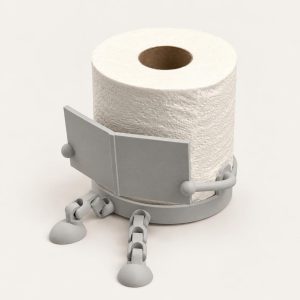 Porte-rouleau « robot » avec bac de rangement, articulé, imprimé en 3D par 3D'CLYPSE