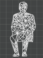 Statuette Homme filaire (wireframe) – décoration 3D design