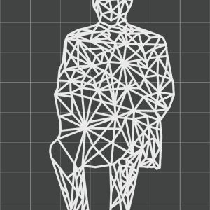 Statuette Homme filaire (wireframe) – décoration 3D design