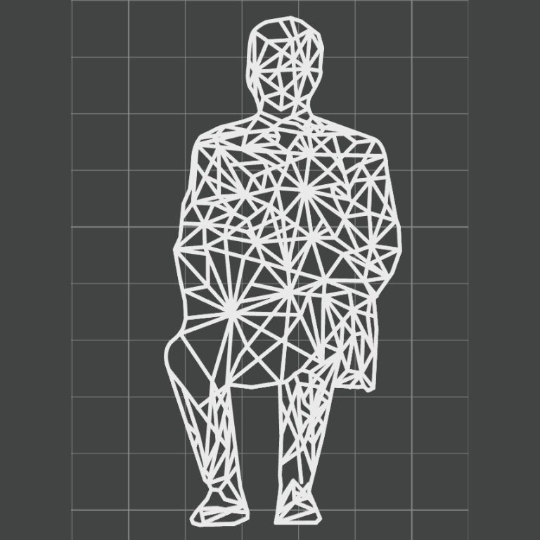 Statuette homme filaire (wireframe)