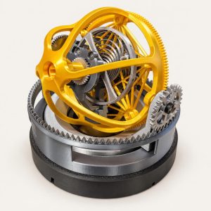 Tourbillon mécanique décoratif, objet à faire tourner, imprimé en 3D par 3D'CLYPSE