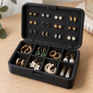 Boîtier de voyage pour boucles d'oreilles, imprimé en 3D en PLA