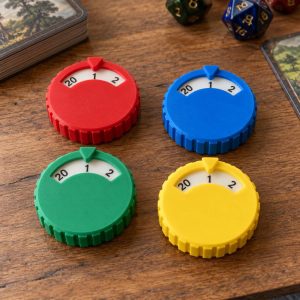 Compteurs de vie rotatifs à molette, lot de 4, imprimé en 3D en PLA