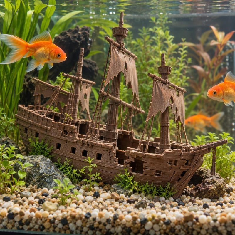 Épave de bateau pour aquarium, imprimé en 3D en PLA