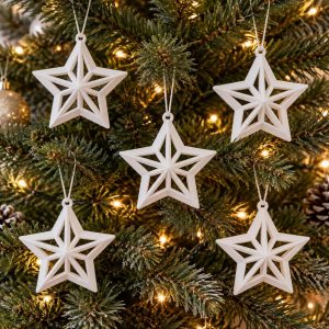 Étoiles de Noël ajourées, lot de 5, imprimé en 3D en PLA