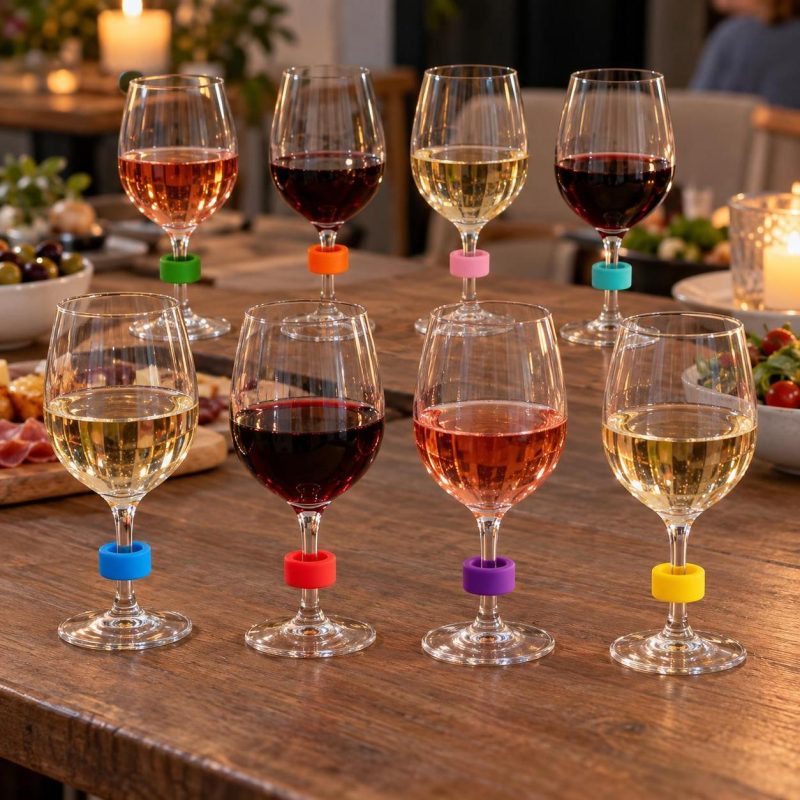 Marque-verres décoratifs, lot de 8, imprimé en 3D en PLA