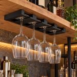 Porte-verres à pied à fixer sous une étagère, lot de 2, imprimé en 3D en PLA