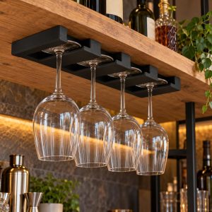 Porte-verres à pied à fixer sous une étagère, lot de 2, imprimé en 3D en PLA