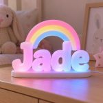 Prénom lumineux 3D Jade avec arc-en-ciel, LED multicolore