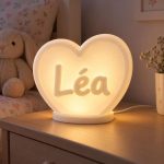 Veilleuse prénom Léa en forme de cœur imprimée en 3D