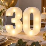 Chiffre 30 lumineux imprimé en 3D pour un anniversaire