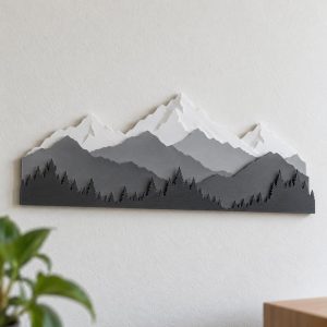 Silhouette murale de montagne, déco minimaliste, imprimé en 3D en PLA