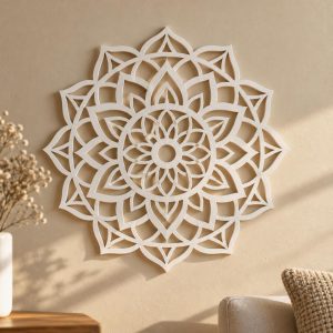Tableau mural mandala en relief, déco géométrique, imprimé en 3D en PLA