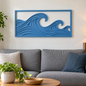 Tableau mural vagues, art en relief, imprimé en 3D en PLA